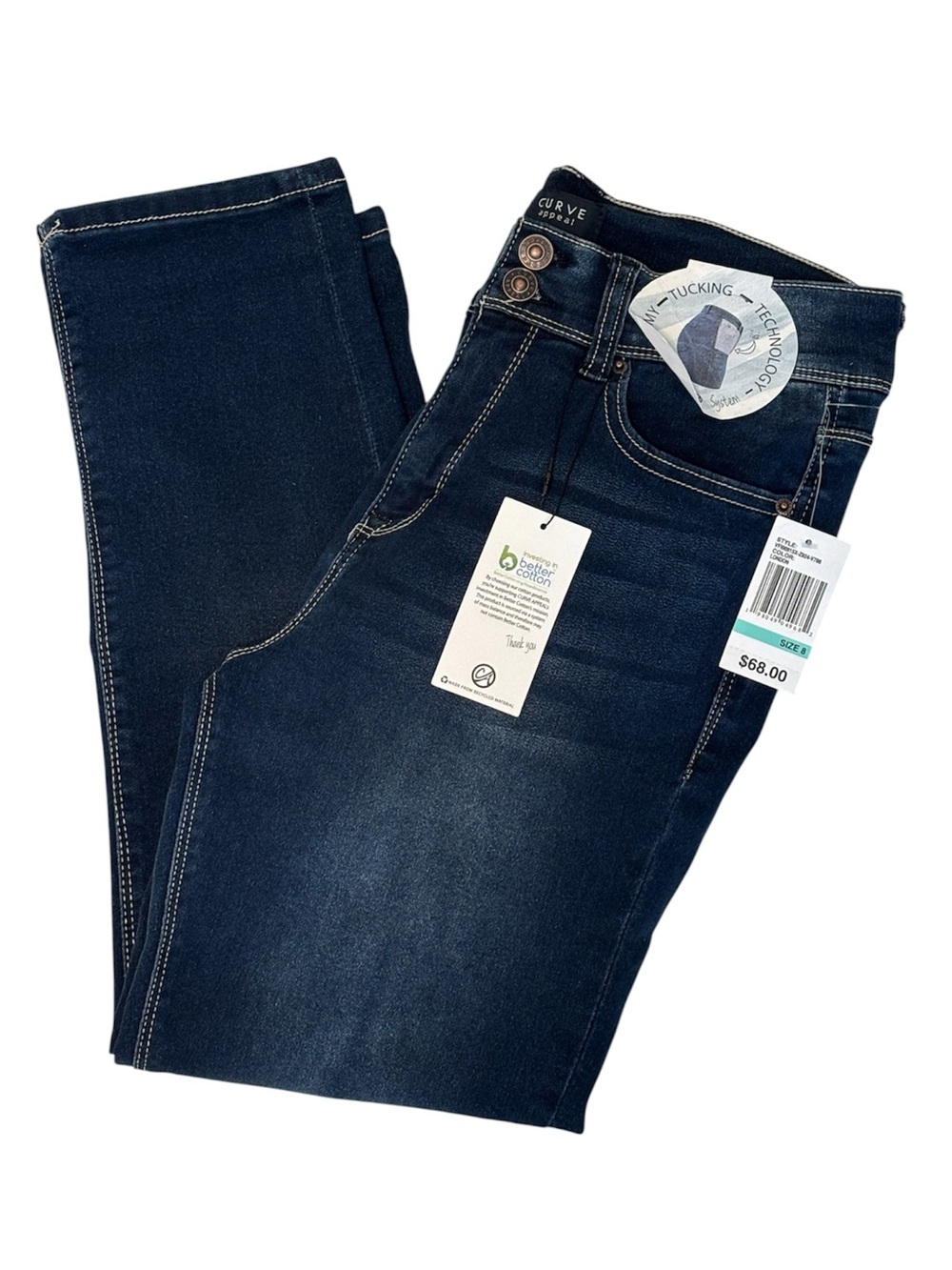 CURVE APPEAL Dark Wash Skinny Jeans Size 8/29 *NEW*
